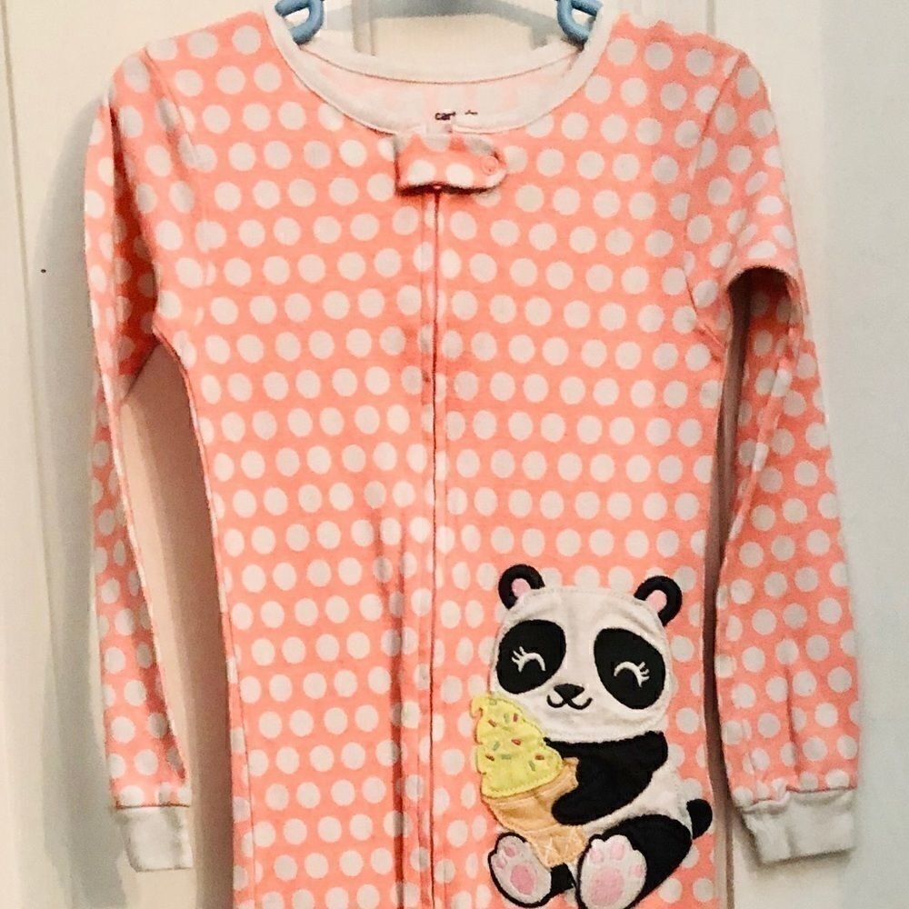 Carters girls onsie sleeper pink and white